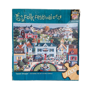 MasterPieces Folk Festival "Sweet Shoppe" 1000-Piece Jigsaw Puzzle - Blue